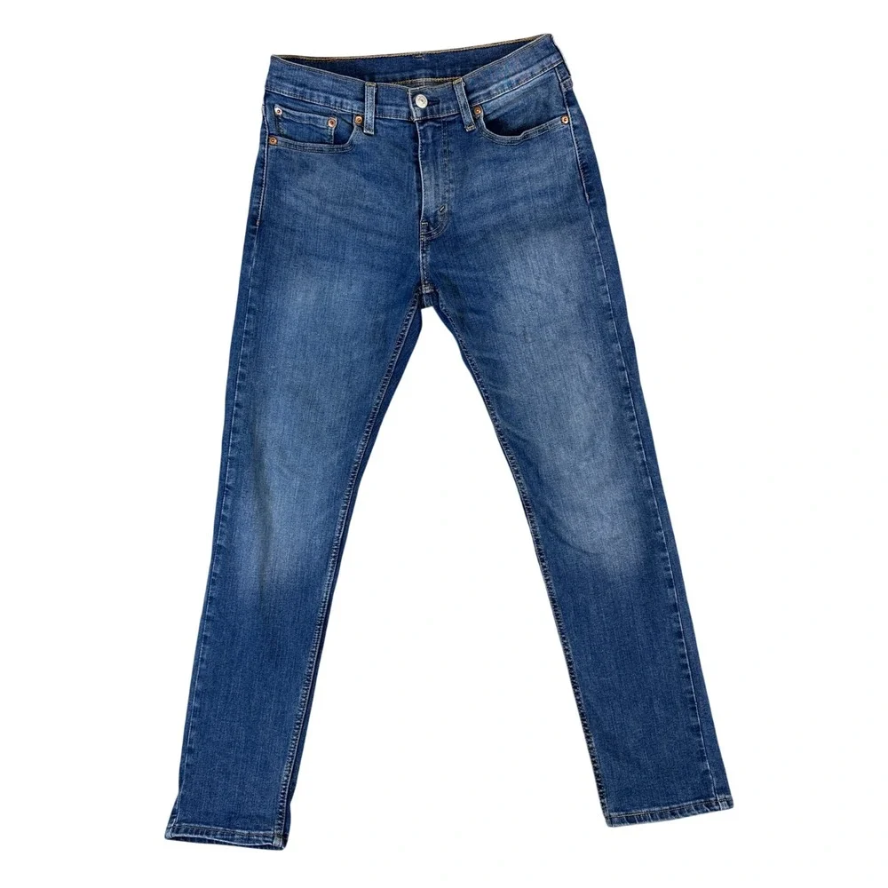 Levis 502 Regular Taper Jeans Mens 30x31 Medium Wash Blue WaterLess Denim